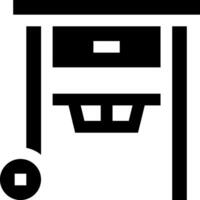 A black and white image of a table with a basket on it vector