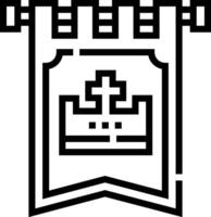 A black and white image of a banner with a crown on it vector