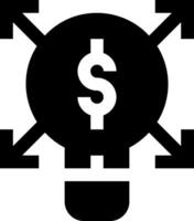 A black and white light bulb with a dollar sign vector