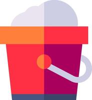 A bucket with a handle and a bucket of water vector