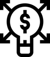 A light bulb with dollar sign in it vector