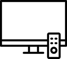 A black and white image of a television and remote control vector