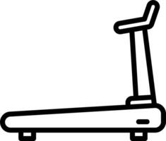 A black and white drawing of a treadmill vector