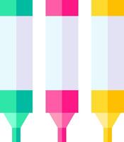 Three colored markers on a white background vector