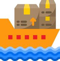 A cargo ship with boxes on it vector