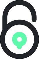 The logo for a green lock with a green circle vector