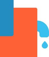 A blue and orange square with a drop of water vector