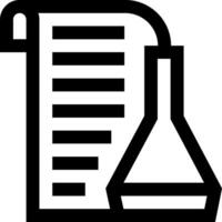 A black and white image of a laboratory flask and a book vector
