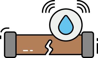 A water pipe with a blue drop on it vector