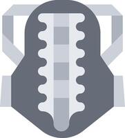 A gray and white illustration of a backpack vector