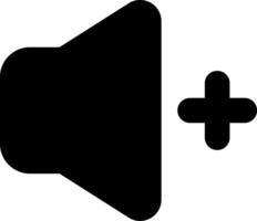 A speaker icon with a plus sign vector