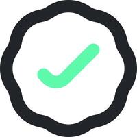 A green tick mark in a circle on a white background vector