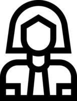 A black and white icon of a person with a tie vector