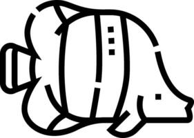 An outline of a fish with a white background vector