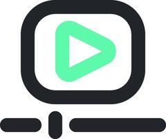 A player icon with a green and black color vector