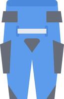 A blue pair of pants with a zipper vector