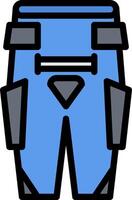A blue pair of pants with a zipper on the side vector