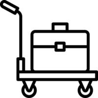 A suitcase on a cart with wheels vector