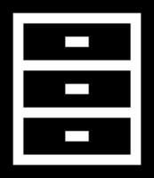 A black and white image of a drawer vector
