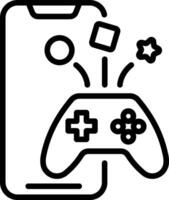 A black and white image of a game controller and phone vector
