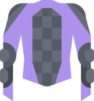 A purple motorcycle jacket with a checkered pattern vector