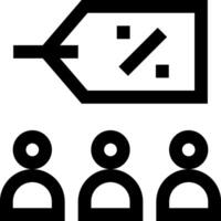 A black and white image of a group of people with a price tag vector