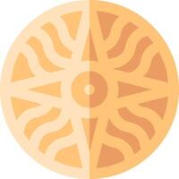 A sun and star in a circle on a white background vector