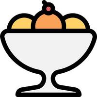 Ice cream in a bowl icon vector