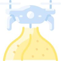 A drone flying over a bag of potatoes vector