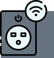 A wifi icon with a plug and a wifi symbol vector