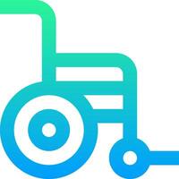 A wheelchair icon with a blue and green background vector