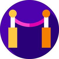 A purple circle with two orange poles vector