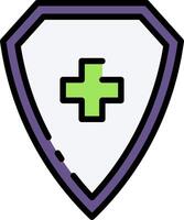 A shield with a cross on it vector