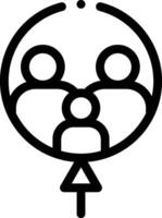 A black and white image of a circle with people in it vector