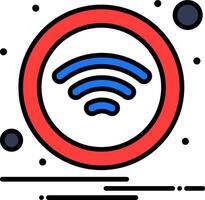 A wifi icon with a red and blue circle vector