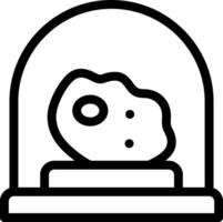 A black and white icon of a rock in a glass case vector