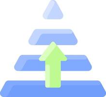 A blue arrow pointing up to a green arrow vector