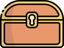 An orange chest with a key in it vector
