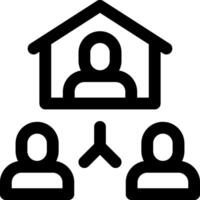 A family icon with a house and people vector