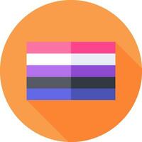 A flat icon of a rainbow flag vector