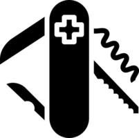 A black and white image of a knife and scissors vector