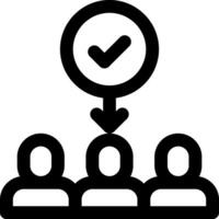 A group of people with a check mark on top of them vector
