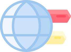 A globe with two pieces of paper on it vector