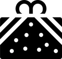 A black and white gift box with polka dots vector