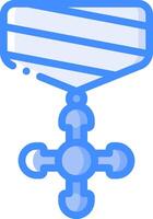 A blue cross with a white ribbon on it vector