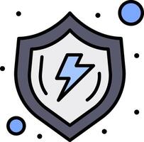 A shield with a lightning bolt on it vector