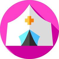 A pink tent with a cross on it vector