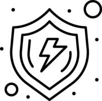 A shield with lightning bolt on it vector