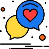 Two speech bubbles with a heart in the middle vector