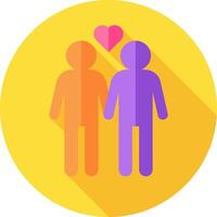 Two people holding hands with a heart in the middle vector